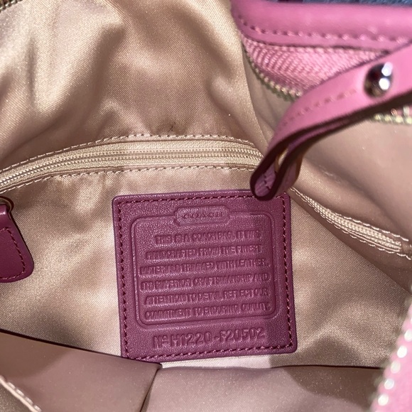 Coach Gallery Optic Signature Sateen Handbag | Pink - Picture 5 of 5
